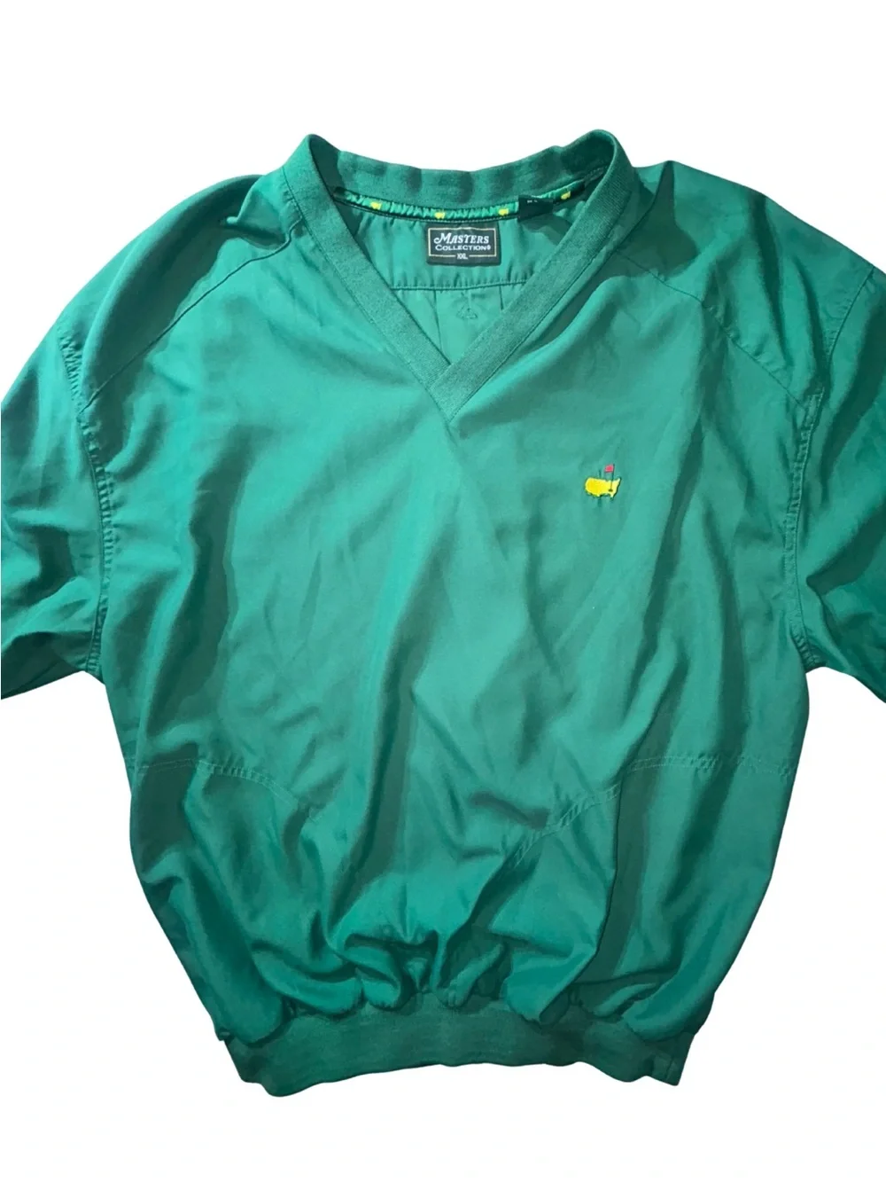 Masters Collection Golf Windshirt Men’s XXL Green V-Neck Pullover Augusta